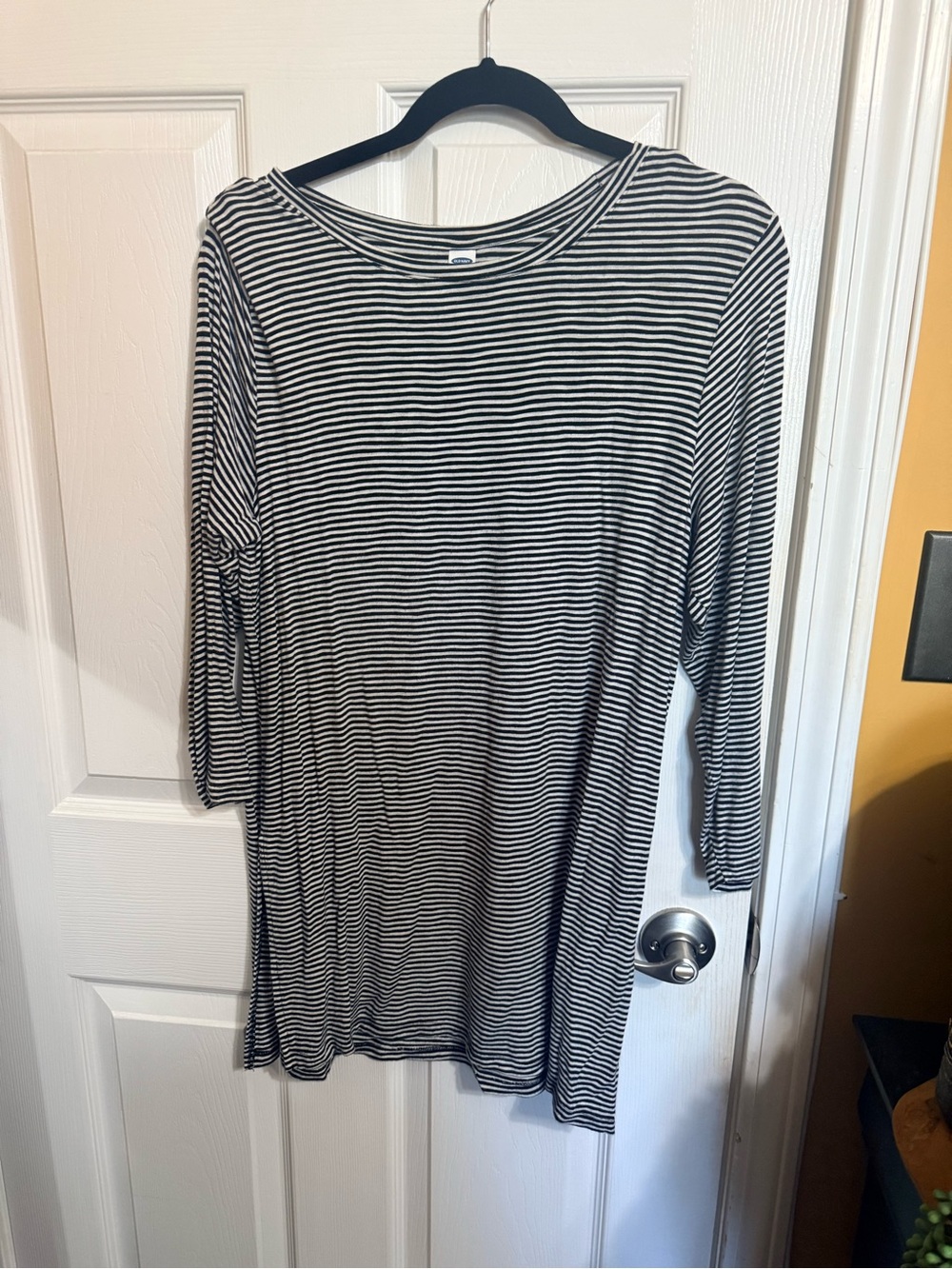 Old Navy Black and White Striped Tunic Top